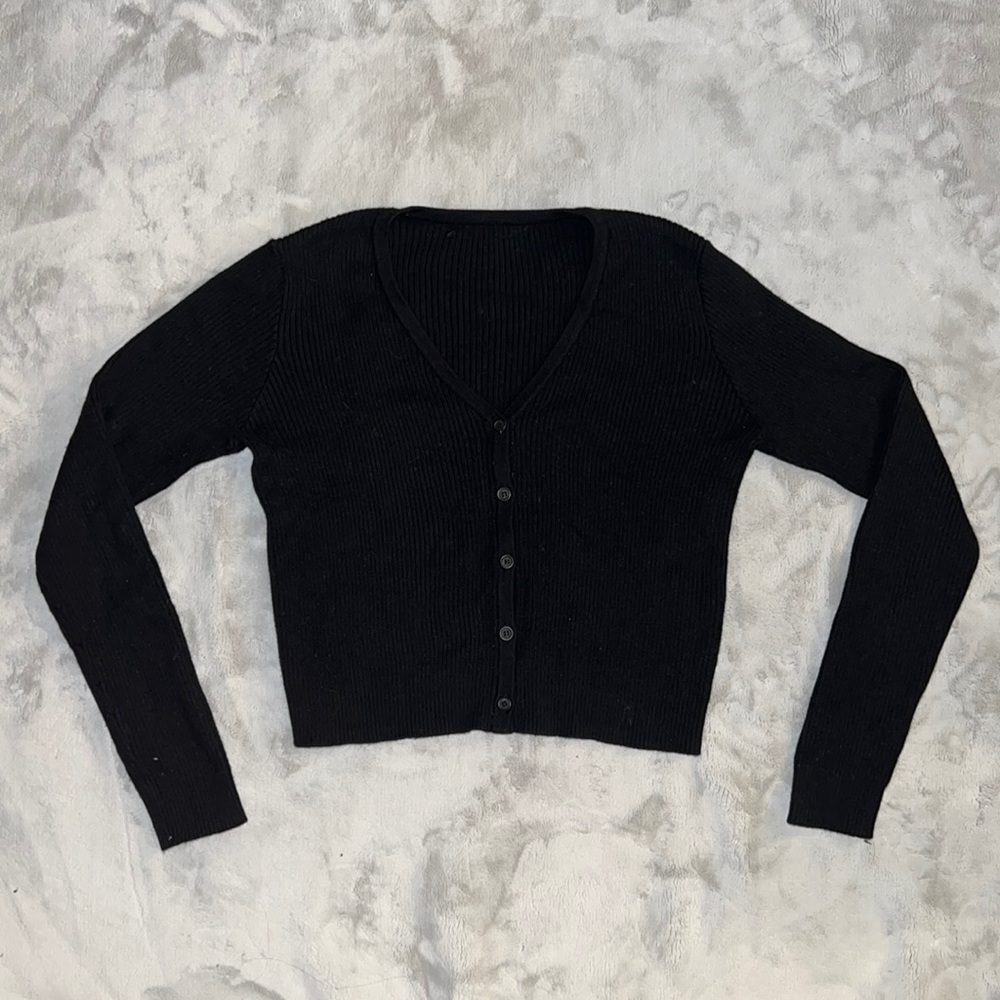 Brandy Melville Cropped Ribbed Cardigan